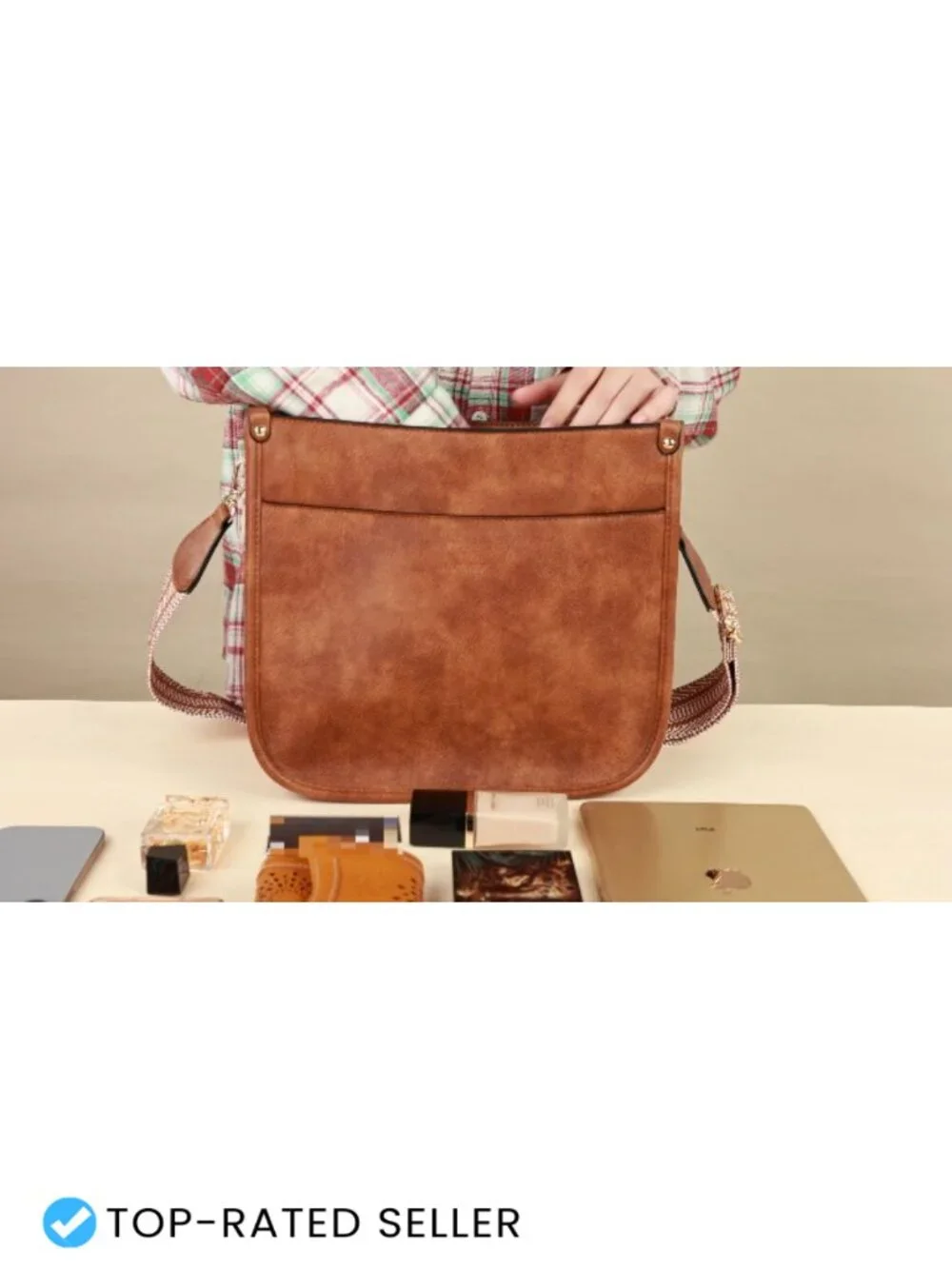 Trendy Vegan Leather Hobo Crossbody Bag with 2 Adjustable Straps